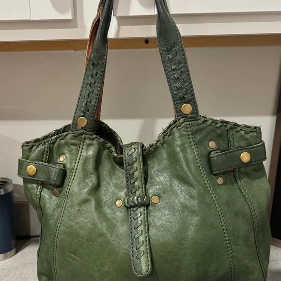 Lucky Brand Green Italian Leather Hobo! GUC!! - Picture 3 of 14